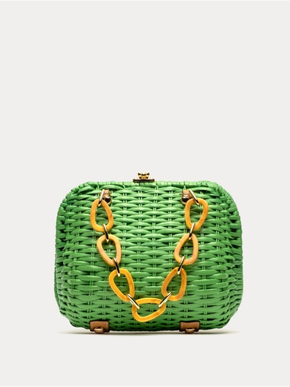 Frances Valentine Hen wicker basket - Green